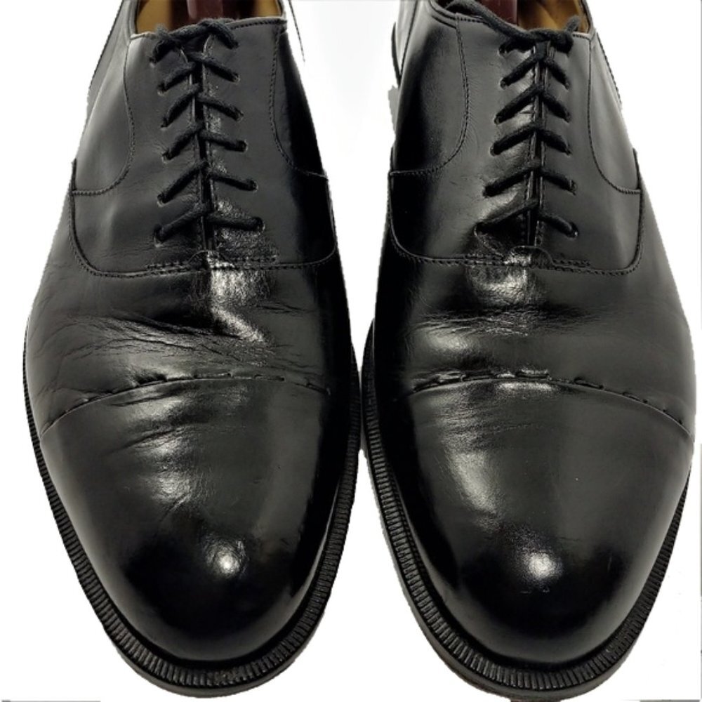Cable & Co Glossy Black Cap-toe Oxfords  Sz 11.5